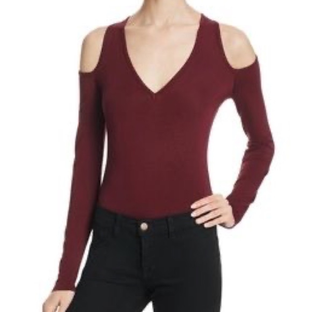 BAILEY 44 Patricia Cold Shoulder Long Sleeve Bodysuit Berry sz XS $NWT $98